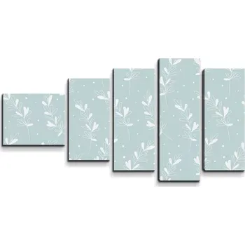 Obraz Sablio Obraz - 5-dílný Bílé lístky - 100x60 cm