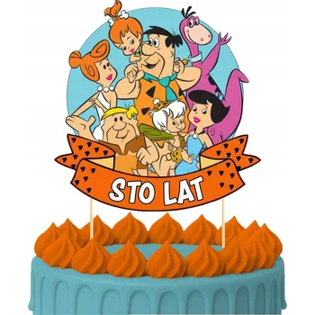 Obraz Ozdoba na dort ZÁPICH DO DORTU "Sto Let" Flintstonovi Fred Dino POSTAVIČKY