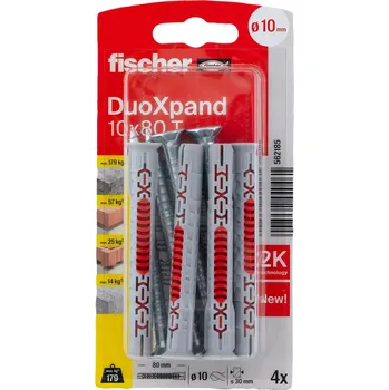 Hmoždinka FISCHER Rámová hmoždinka DuoXpand 10x80 T ocel galvanicky pozinkovaná - 4 ks