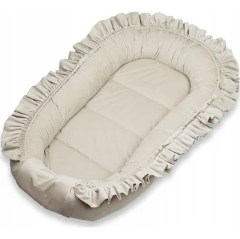 Hnízdečko pro miminko Hnízdečko pro miminko COMFORT s volánkem Velvet Béžová - BABY SIESTA