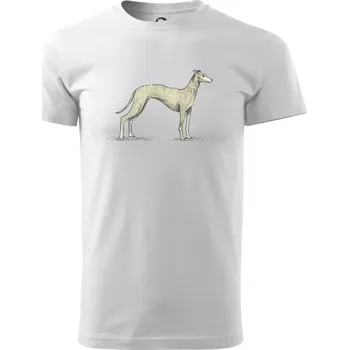 Pánské tričko Vintage Whippet - Triko extra velké (5-8XL) - 6XL ( Bílá )