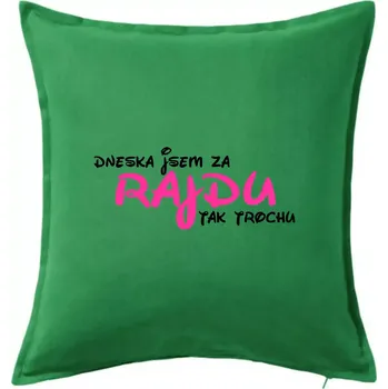 Polštář Dneska za rajdu, tak trochu - psací - Polštář 50x50 - 50x50 - Pouze potah ( Středně zelená )
