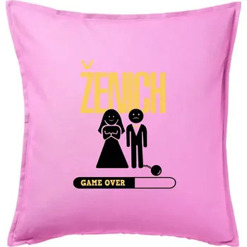 Polštář Drink team ženich - Polštář 50x50 - 50x50 - Pouze potah ( Růžová )