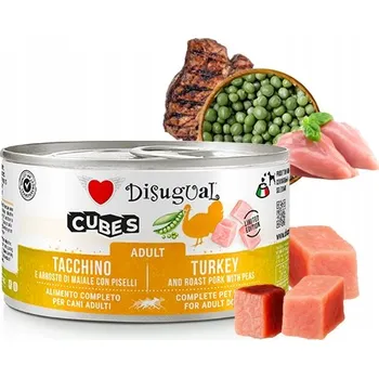 Krmivo pro psa Vlhké krmivo - Disugual Cubes - Krůta s vepřovým masem a hráškem - 150g