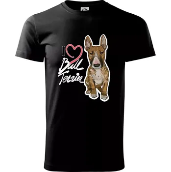 Pánské tričko I love bull terrier - Triko extra velké (5-8XL) - 8XL ( Černá )