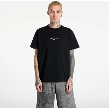 Pánské tričko Tričko FRED PERRY Embroidered T-Shirt Black M