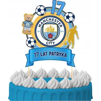 Obraz ZÁPICH DO DORTU Narozeninová Ozdoba na Dort Sto Let MANCHESTER CITY POSTAVIČKY 2