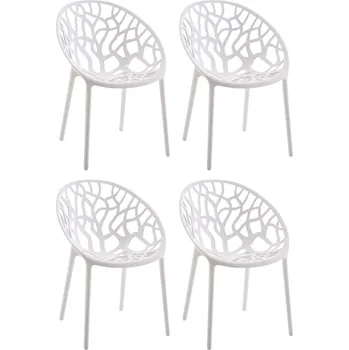 Barová židle LRCZ Sada 4 stohovatelných zahradních židlí Hope Barva: oranžová