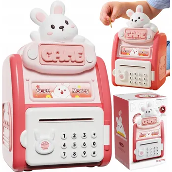 Pokladnička TREZOR POKLADNIČKA NA MINCE PENÍZE BANKOMAT BANKOVKY ELEKTRONICKÝ PIN