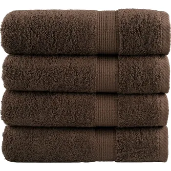 vidaXL Prémiové ručníky do sprchy SOLUND 4 ks hnědé 70 x 140 cm 600 g/m²