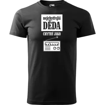 Pánské oblečení Sablio Tričko s potiskem Nejchytřejší děda - černé L