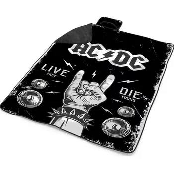 deka Sablio Plážová deka ACDC Live fast, die young: 200x140 cm