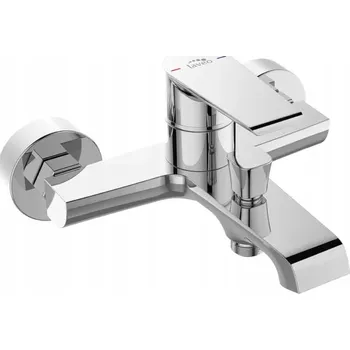 Vodovodní baterie Nástěnná vanová baterie páková Laveo Largo stříbrná