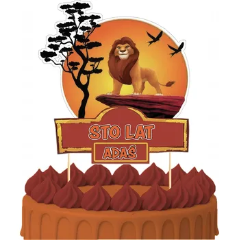 Obraz ZÁPICH DO DORTU Narozeninový Sto let Lví král SIMBA POHÁDKA POSTAVY TOPPERY