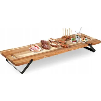 EH Excellent Houseware Obdélníkový dřevěný podnos na podávání občerstvení, 67,5 x 20 x 7 cm