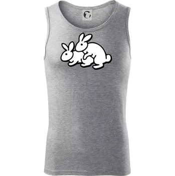 Dupající králící - Tílko pánské Core - M ( Tmavě šedý melír )