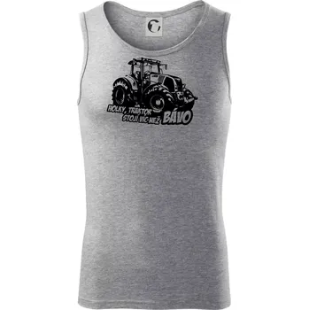Holky, traktor stojí víc než bávo - Tílko pánské Core - L ( Tmavě šedý melír )
