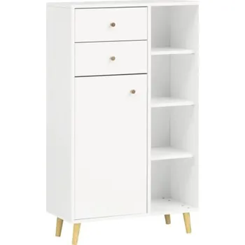Koupelnový nábytek Skříň Highboard Möbelpartner Bjarne bílá 60,2 x 113,4 x 33,05 cm