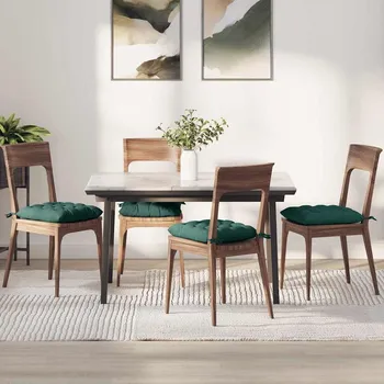 Podsedák vidaXL Polštáře na sedadla 2 pcs Tmavě zelená 40 x 40 x 6 cm textil