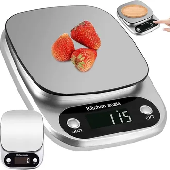 Kuchyňská váha Elektronická kuchyňská váha s LCD displejem - do 3 kg / 0,1 g - stříbrná