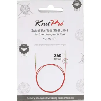 Jehlice KnitPro Purple otočné ocelové lanko 360° 150Cm (KnitPro Purple otočné ocelové lanko 360° 150Cm)