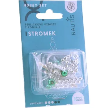 Vánoční dekorace Rautis Set na výrobu ozdoby Stromek, stříbrno-zelený