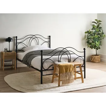 Postel Postelový rám černá kovová postel 140 x 200 cm retro vintage ložnice moderní Beliani