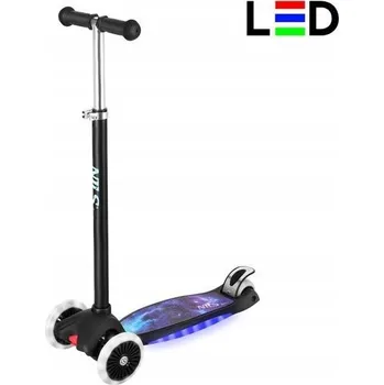 Koloběžka HLB1310 LED DĚTSKÁ KOLOBĚŽKA ČERNÁ NILS FUN