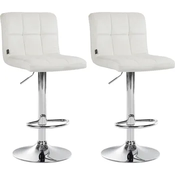 Barová židle LRCZ Sada 2 barových židlí Peru samet Barva: krém, Barva rámu: bílá