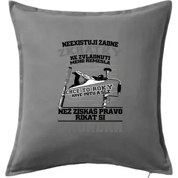 Polštář Truhlář zkratky - Polštář 50x50 - 50x50 - Pouze potah ( Tmavě šedý melír )