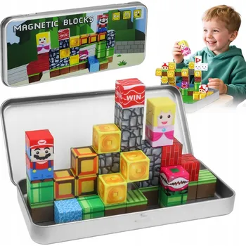 ostatní stavebnice MAGNETICKÉ STAVEBNÍ STAVEBNICE 35 DÍLKŮ + 2 POSTAVIČKY