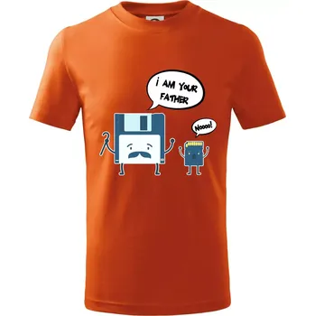 Chlapecké tričko I am your father SD karta - Tričko dětské bavlněné - 98 cm / 2 roky ( Oranžová )