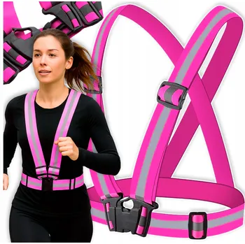 REFLEXNÍ POSTROJ NA KOLO PRO BĚHÁNÍ REFLEXNÍ VESTA NA MOTORKU RŮŽOVÁ