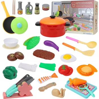 Dětská kuchyňka 35dílná Sada kuchyňského nádobí pro děti – hrnce, pánve, kuchyňka
