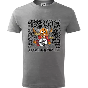 Chlapecké tričko Bubeník - the moster squad - Tričko dětské bavlněné - 98 cm / 2 roky ( Tmavě šedý melír )