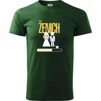 Pánské tričko Drink team ženich - Triko extra velké (5-8XL) - 7XL ( Lahvově zelená )