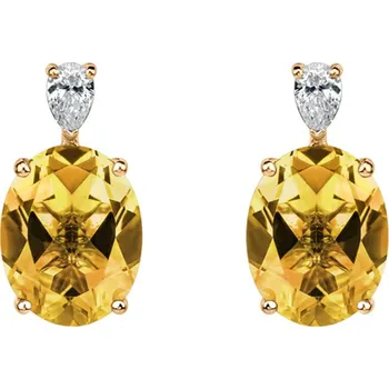 Náušnice Náušnice s diamantem a citrínem Annelise