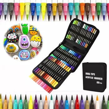 AKVARELOVÉ FIXY SADA 60 KS FIXY Fixy Popisovače VODĚODOLNÉ + POUZDRO