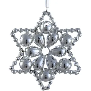 Vánoční dekorace Rautis Perličková vánoční hvězda, stříbrná