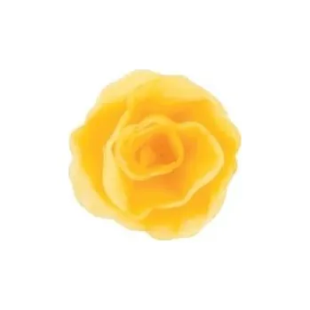 Jedlá dekorace na dort Dekorace oplatková - Růže malá 30 mm, žlutá, 3 ks
