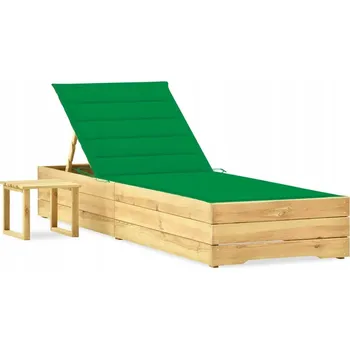 Zahradní lehátko VidaXL Zelené dřevěné Lehátko
