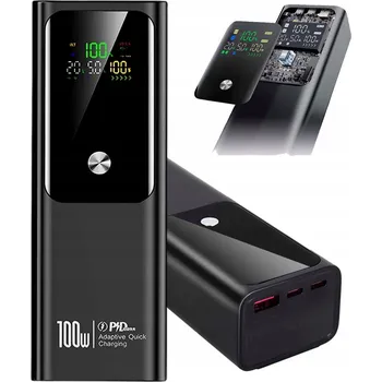 Powerbanka POWERBANKA 20000 mAh USB-C 100W PD ČERNÁ RYCHLÉ NABÍJENÍ