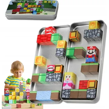 ostatní stavebnice MAGNETICKÁ STAVEBNICE 35 DÍLKŮ S AUTÍČKEM A 2 POSTAVIČKAMI, EDUKATIVNÍ