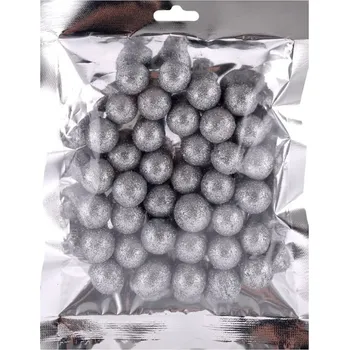 Vánoční dekorace Polystyrenové kuličky GLITTER stříbrné, 2cm, 8g
