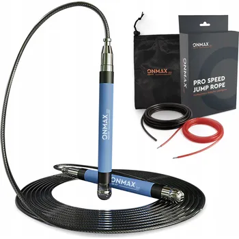 Švihadlo ONMAX Profesionální tréninkové švihadlo PRO4 modré, 2 lanka 2 a 3 mm
