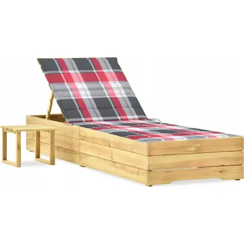 Zahradní lehátko VidaXL Červené dřevěné Lehátko