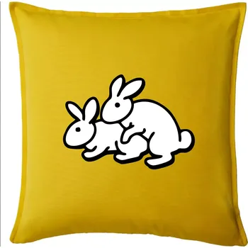 Polštář Dupající králící - Polštář 50x50 - 50x50 - Pouze potah ( Žlutá )