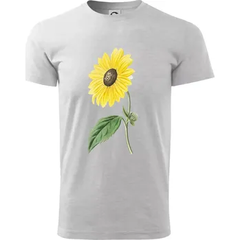 Pánské tričko Slunečnice otočená - Triko extra velké (5-8XL) - 7XL ( Světlešedý Melír )