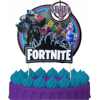 Obraz ZÁPICH DO DORTU Narozeninový Sto let FORTNITE HRA LAMA POSTAVY TOPPERY #3