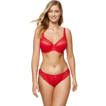 Dámské spodní prádlo Dámská podprsenka GORTEKS Scarlet lace half padded bra RED 70C